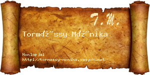 Tormássy Mónika névjegykártya